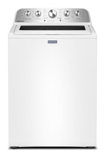 Maytag - 4.8 Cu. Ft. Top Load Impeller Washer with Quick Wash Cycle and Soft Close Glass Lid - White