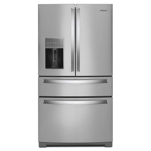 Whirlpool - 26 Cu. Ft. Wide 4 Door Refrigerator with Prep and Store Bins - Stainless Steel
