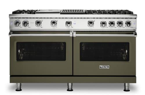 Viking - 8.0 Cu. Ft. 60"W. Professional 5 Series Freestanding Double Oven Gas Convection Range - Martini