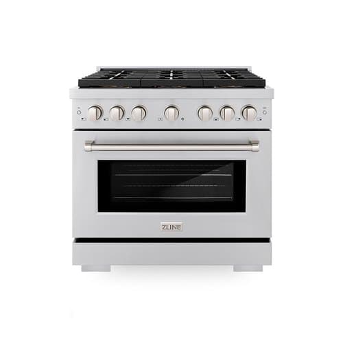 ZLINE - 36 in. Paramount Gas Range with 6 Burner DuoPro Cooktop and Gas Oven (PSGR36) - Stainless Steel