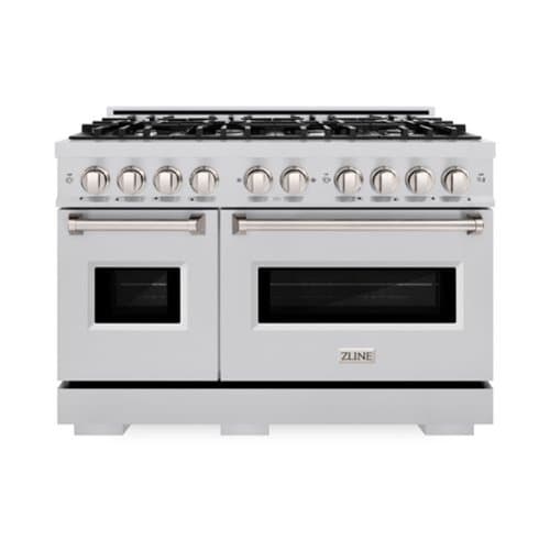 ZLINE - 48" Classic Double Oven Dual Fuel Range with 8 Burner Gas Cooktop (CDR48) - Stainless Steel