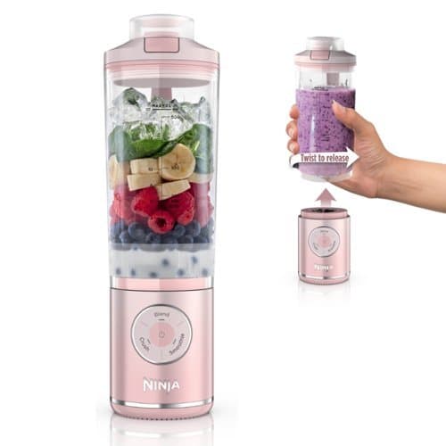 Ninja - Blast Max Portable Blender with 22oz Twist & Go Vessel - Dusty Pink