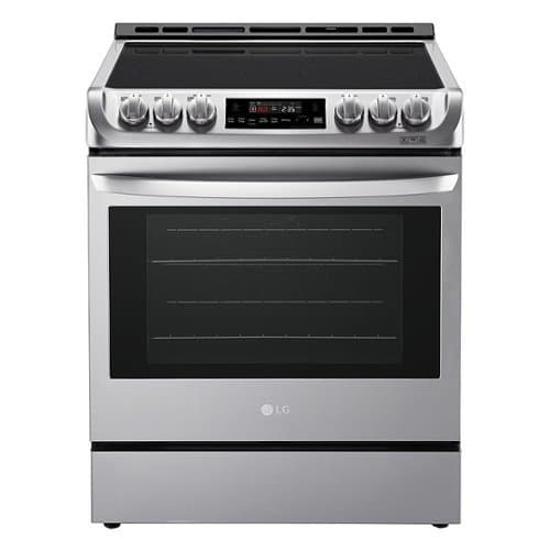 LG - 6.3 Cu. Ft. Slide-In Electric True Convection Range with EasyClean and UltraHeat 3200W Power Burner - Stainless Steel