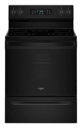 Whirlpool - 5.3 Cu. Ft. Freestanding Electric Range with Air Cooking Technology and Steam Clean - Black
