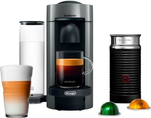 Nespresso - Vertuo Plus Coffee and Espresso Maker by De'Longhi with Aeroccino Milk Frother - Gray