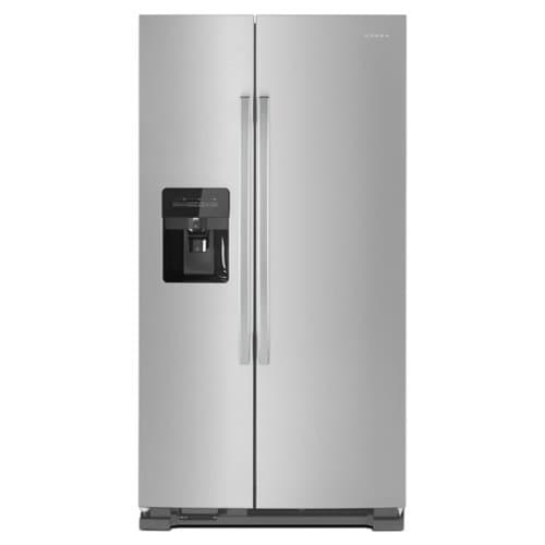 Amana - 24.5 Cu. Ft. Side-by-Side Refrigerator with Water and Ice Dispenser - Stainless steel - Black-on-Stainless