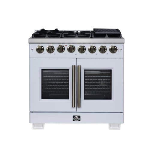 Forno Appliances - Capriasca 5.36 Cu. Ft. Dual Fuel Range with French Door Design - White