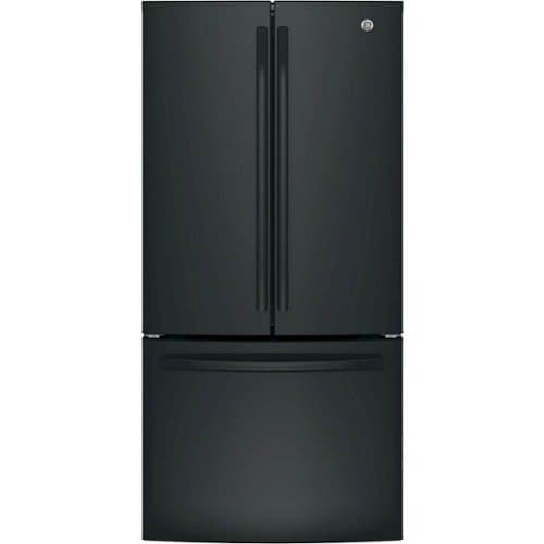 GE - 18.6 Cu. Ft. French Door Counter-Depth Refrigerator with Internal Water Dispenser - High Gloss Black