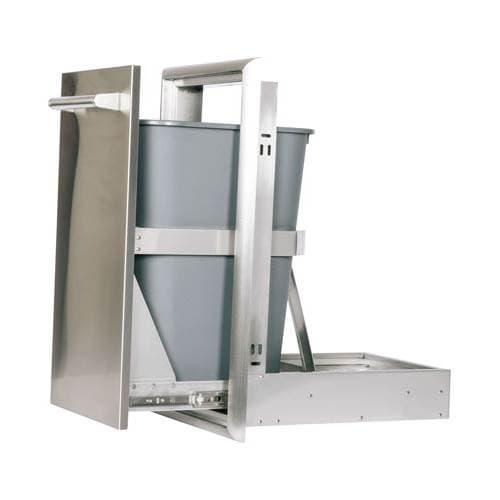 Coyote - 13-Gal. Touchless Pull Out Trash and Recycling Bin - Stainless Steel