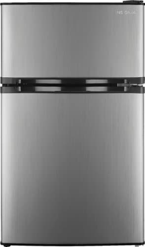Insignia™ - 3.0 Cu. Ft. Mini Fridge with Top Freezer and ENERGY STAR Certification - Stainless Steel