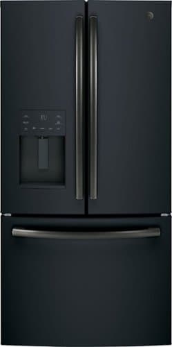 GE - 25.6 Cu. Ft. French Door Refrigerator with In-the-Door Ice Maker - Black Slate