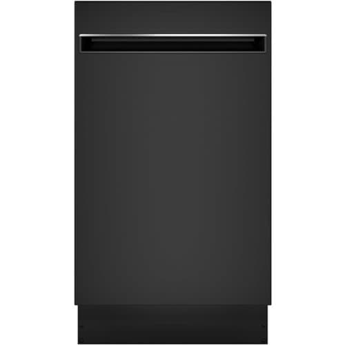 GE Profile - 18" Compact Top Control Built-In Stainless Steel Tub Dishwasher with 3-Level Wash and and 47 dBA - Black