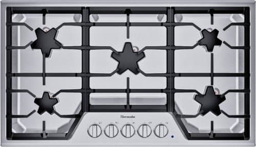 Thermador - Masterpiece 36" Built-In Gas Cooktop with 5 Star Burners and ExtraLow Select and LP Conversion - Stainless Steel