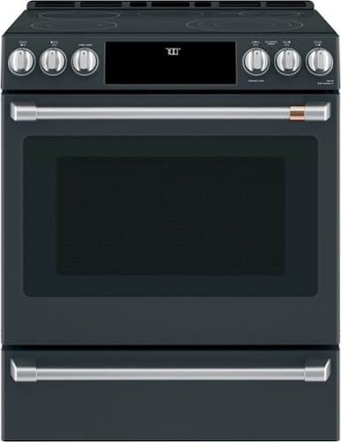 Café - 5.7 Cu. Ft. Slide-In Electric Convection Range, Customizable - Matte Black