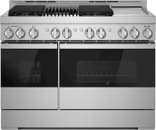 JennAir - NOIR 6.3 Cu. Ft. Freestanding Double Oven Gas True Convection Range with CustomClean - Floating Black Glass