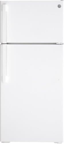 GE - 16.6 Cu. Ft. Top-Freezer Refrigerator with LED Interior Lighting - White