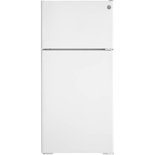 GE - 16.6 Cu. Ft. Top-Freezer Refrigerator with LED Interior Lighting - White