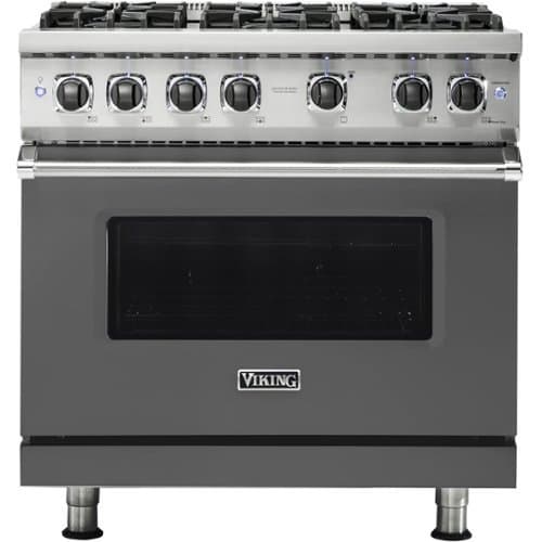 Viking - 36"W./24"D. 5.1 Cu. Ft. Gas Sealed Burner Range-6 Burners-Damascus Gray - Damascus Gray
