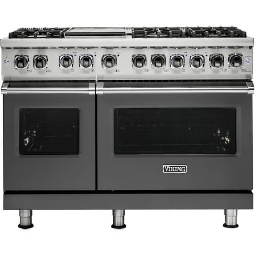 Viking - 5-Series Dual Fuel Self-Clean 48"W Sealed Burner Range - Damascus Gray