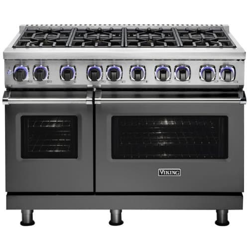 Viking - 48"W 7-Series Dual Fuel Self-Clean Range-8 Burners - Damascus Gray
