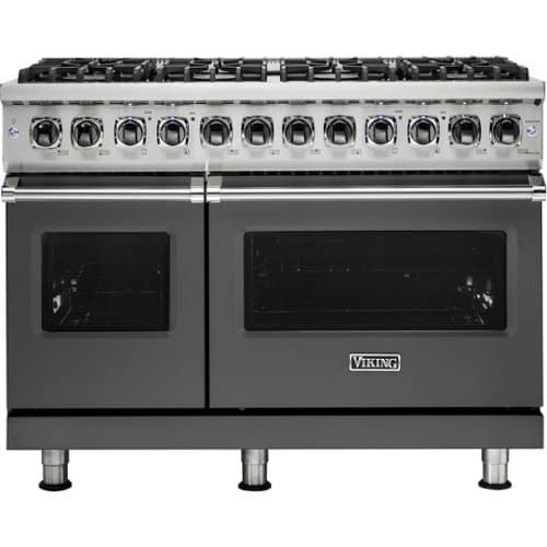 Viking - 5-Series Dual Fuel Self-Clean 48"W Sealed Burner Range - Damascus Gray