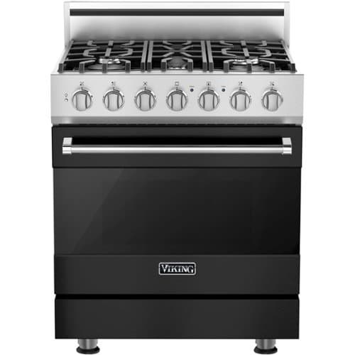 Viking - 3 Series 4.7 Cu. Ft. Self-Cleaning Freestanding Dual Fuel Convection Range - Cast Black - Cast Black