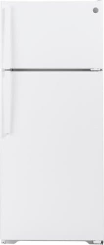 GE - 17.5 Cu. Ft. Top-Freezer Refrigerator with Edge-to-Edge Glass Shelves - White