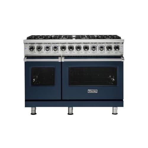 Viking - 5-Series Dual Fuel Self-Clean 48"W Sealed Burner Range - Slate Blue