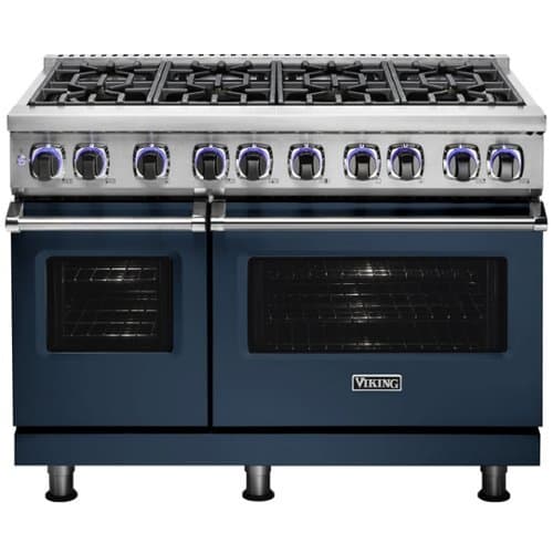 Viking - 48"W 7-Series Dual Fuel Self-Clean Range-8 Burners - Slate Blue