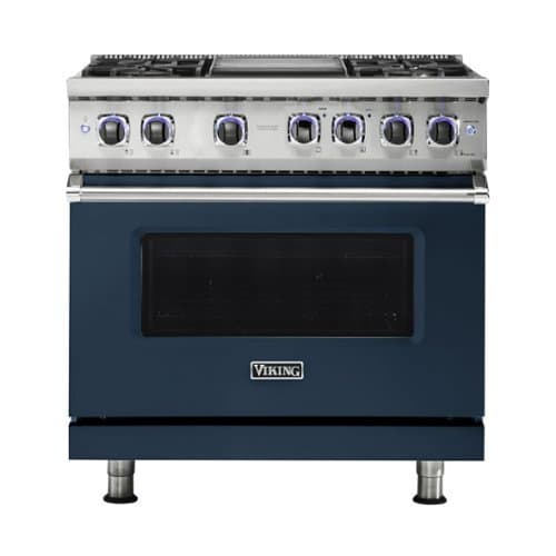 Viking - VGR Freestanding 7-Series Gas 36"W Range - Slate Blue