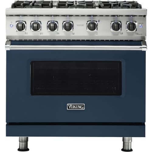 Viking - 36"W./24"D. 5.1 Cu. Ft. Gas Sealed Burner Range-6 Burners-Slate Blue - Slate Blue