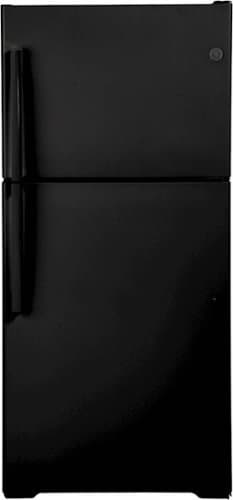 GE - 19.2 Cu. Ft. Top-Freezer Refrigerator with LED Internal Lighting - Black