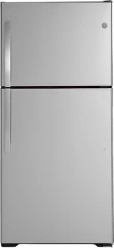 GE - 19.2 Cu. Ft. Top-Freezer Refrigerator with Premium Inner Door Modular Bins - Stainless Steel