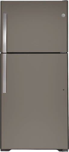 GE - 19.2 Cu. Ft. Top-Freezer Refrigerator with Garage Ready Design - Slate