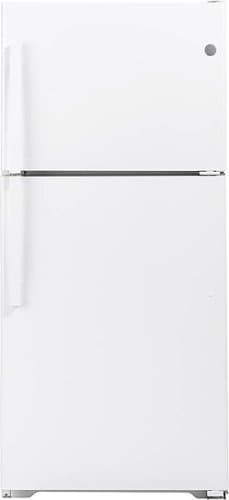 GE - 19.2 Cu. Ft. Top-Freezer Refrigerator with Garage Ready Performance - White