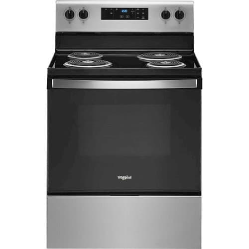 Whirlpool - 4.8 Cu. Ft. Freestanding Electric Range with Self-Cleaning and Keep Warm Setting - Stainless Steel