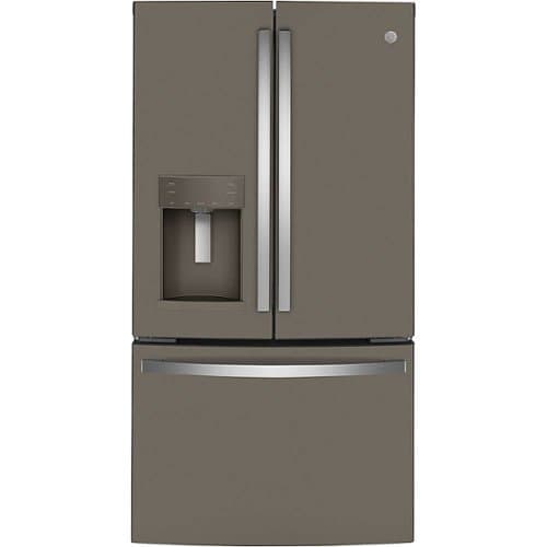 GE - 22.1 Cu. Ft. French Door Counter-Depth Refrigerator and Space Saving Ice Maker - Slate