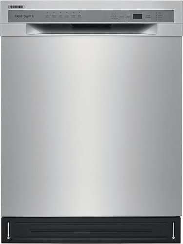 Frigidaire - 24" Compact Front Control Built-In Tub Dishwasher with Sanitize Cycle, 52 dBA - Stainless Steel