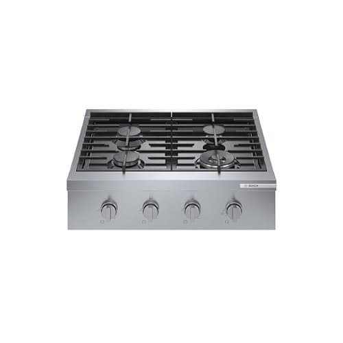 Bosch - 800 Series 30" Gas Rangetop with 4 Burners including 18,000 BTU Burner and LP Conversion - Silver