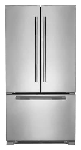 JennAir - RISE 21.9 Cu. Ft. French Door Counter-Depth Refrigerator with Gourmet Bay drawer and TriSensor Climate Control - Stainless Steel
