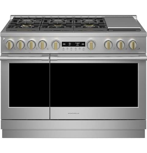 Monogram - 8.9 Cu. Ft. Freestanding Double Oven Gas Convection Range with Steam Cleaning and 6 Versatile Gas Burners - Stainless Steel