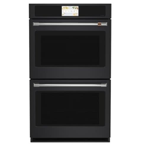 Café - 30" Built-In Double Electric Convection Wall Oven w/ True European Convection, In-Oven Camera, Customizable - Matte Black