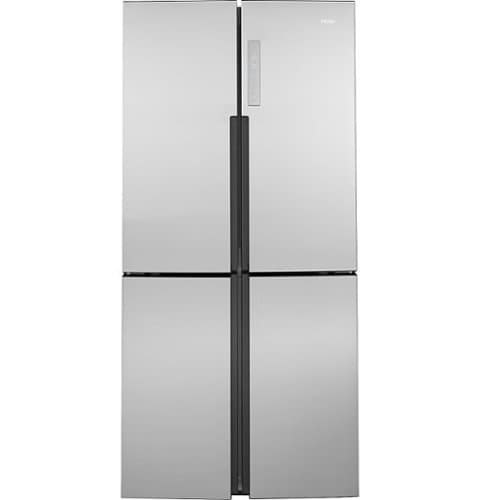 Haier - 16.8 Cu. Ft. 4-Door French Door Counter-Depth Refrigerator with LED Lighting - Stainless Steel
