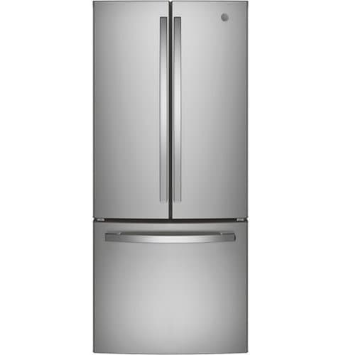 GE - 20.8 Cu. Ft. French Door Refrigerator with LED Interior Lighting - Fingerprint resistant Stainless steel