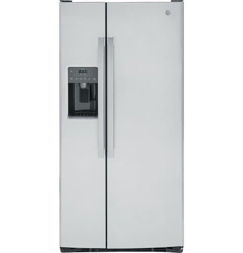 GE - 23.2 Cu. Ft. Side-by-Side Refrigerator with External Ice & Water Dispenser - Stainless Steel