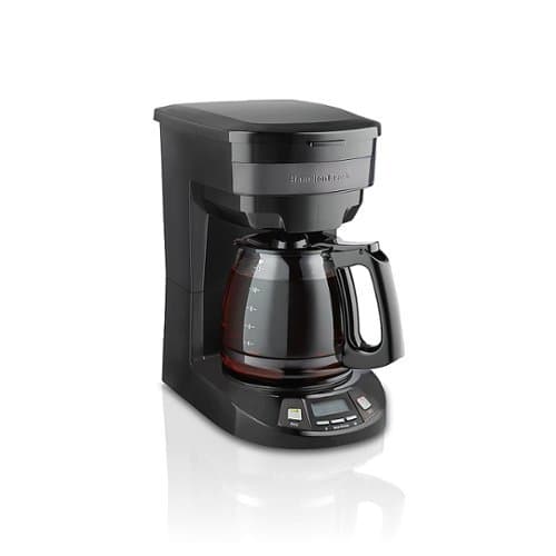 Hamilton Beach - 12 Cup Programmable Coffee Maker - Stainless Steel - Black