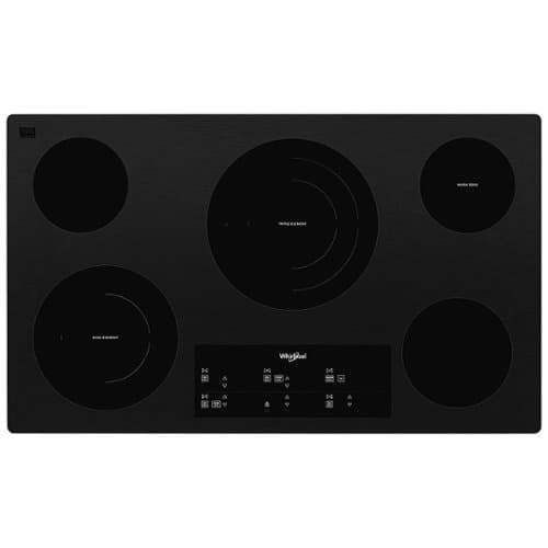 Whirlpool - 36" Built-In Electric Cooktop with 5 Burners and FlexHeat Triple Radiant Element - Black