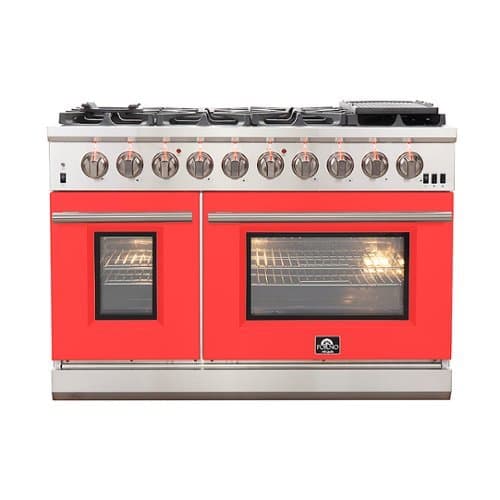 Forno Appliances - Capriasca 6.58 Cu. Ft. Freestanding Gas Range with Convection Ovens - Red
