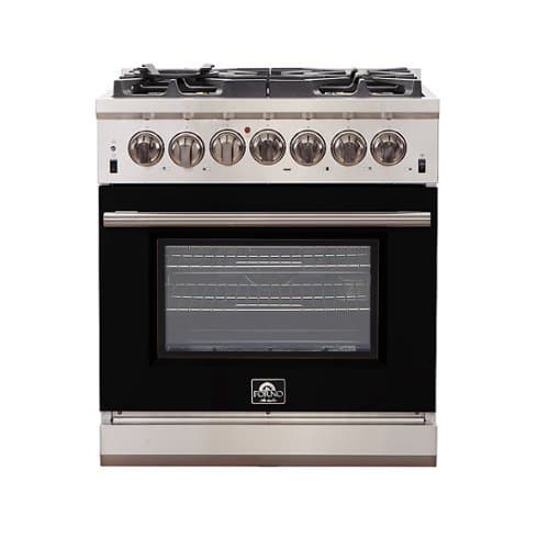 Forno Appliances - Capriasca 4.32 Cu. Ft. Freestanding Gas Range with Convection Oven - Black