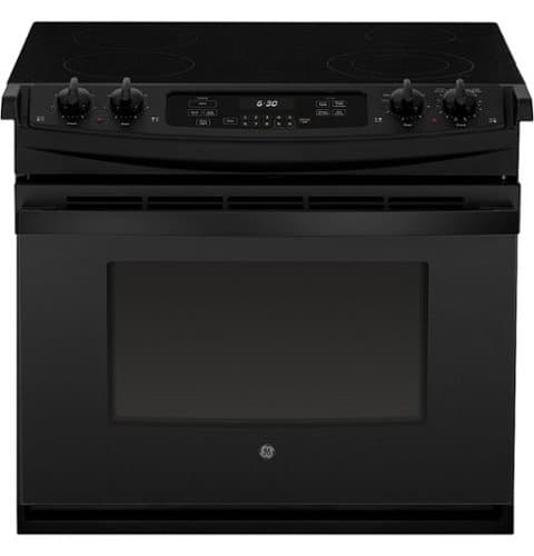 GE - 4.4 Cu. Ft. Self-Cleaning Drop-In Electric Range - Black